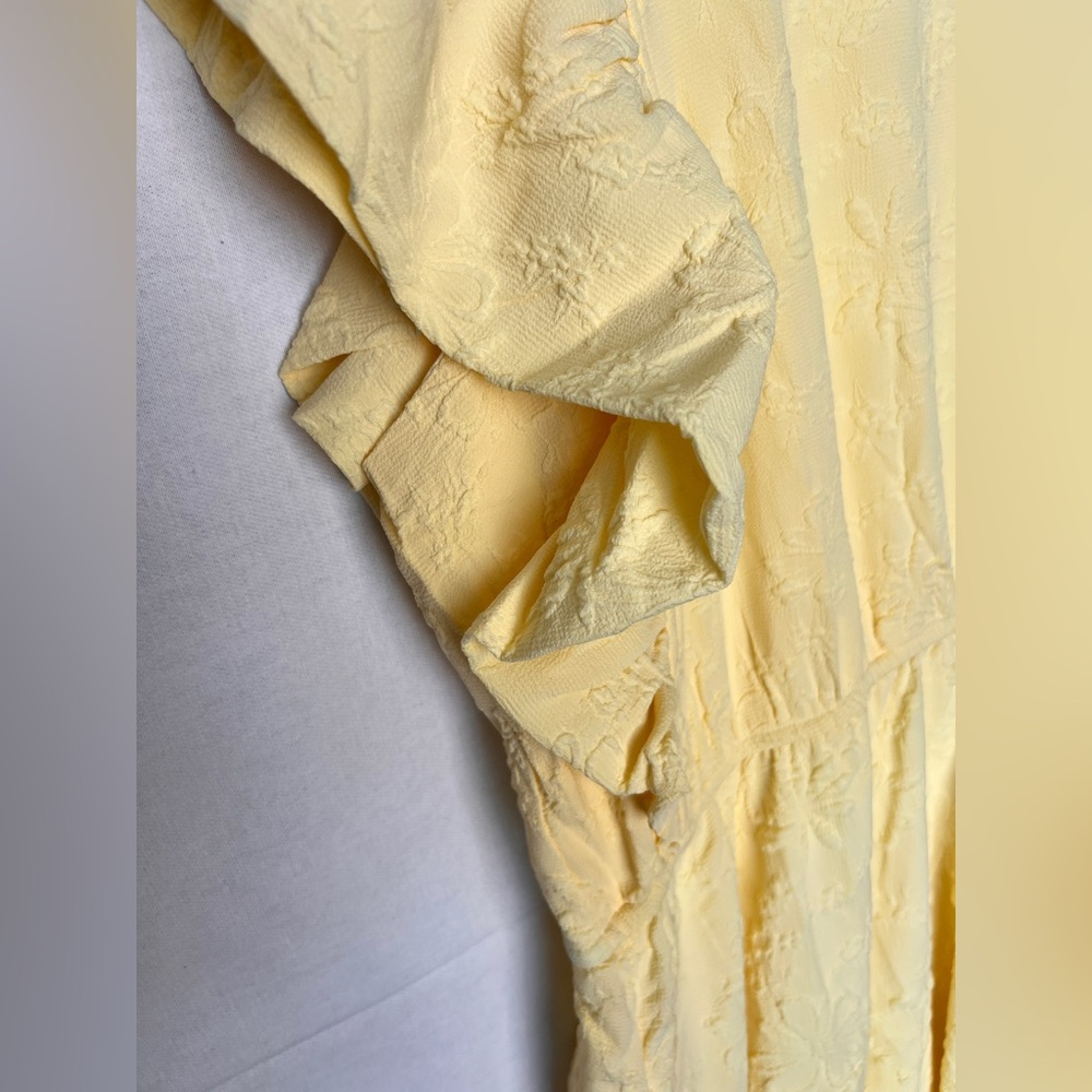 Yellow Ruffle Sleeve Dress 2x by Hayden - Picture 14 of 16